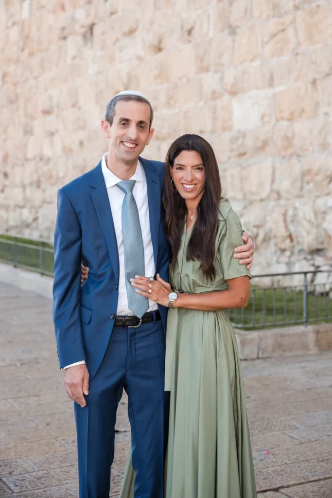Retratos familiares en la puerta de la ciudad de Jerusalén